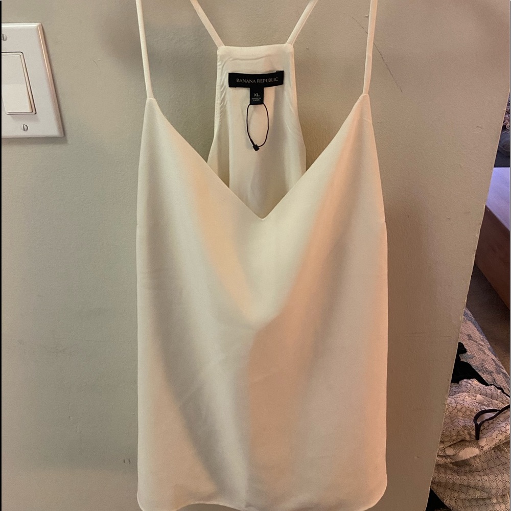Banana Republic creamy white double layer tank top
